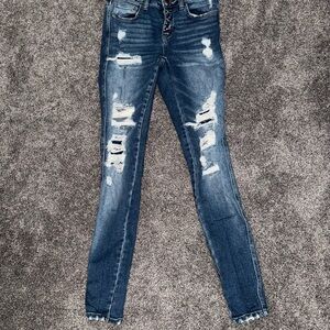 Buckle Dark Blue Distressed Skinny Jeans